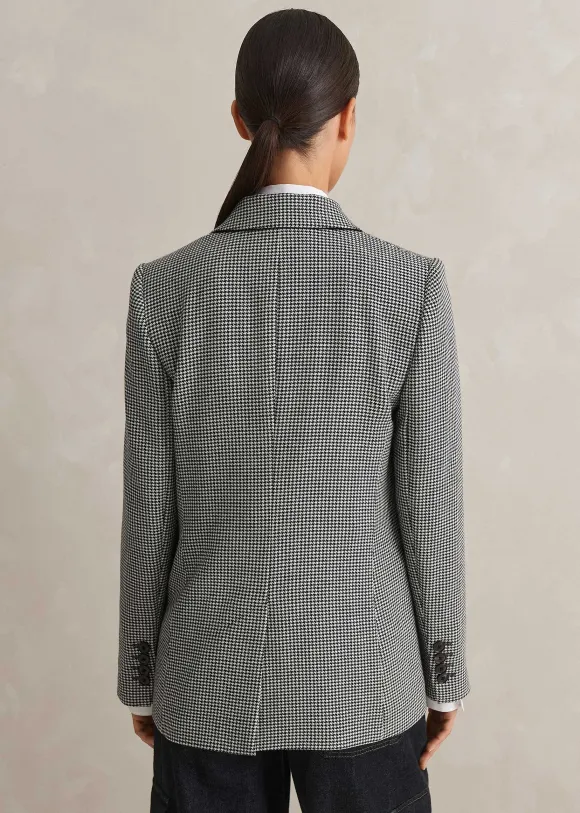 Houndstooth Single-Breasted Blazer