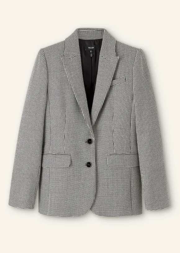 Houndstooth Single-Breasted Blazer