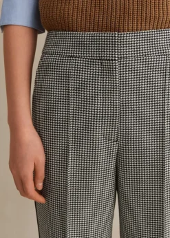 Houndstooth Slim Crop Trouser