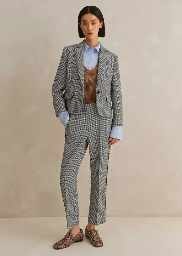 Houndstooth Slim Crop Trouser