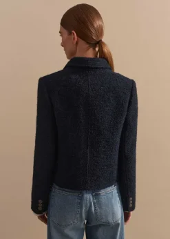 Italian Boucl Military Crop Jacket