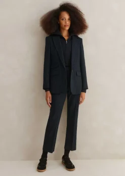 Italian Pinstripe Slim Crop Trouser