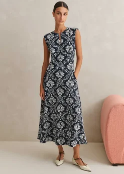 Jacquard Jersey Midi Dress