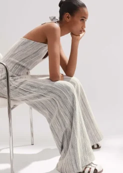 Jacquard Wide-Leg Trouser
