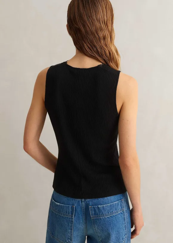 Lace Trim V Neck Layering Tank