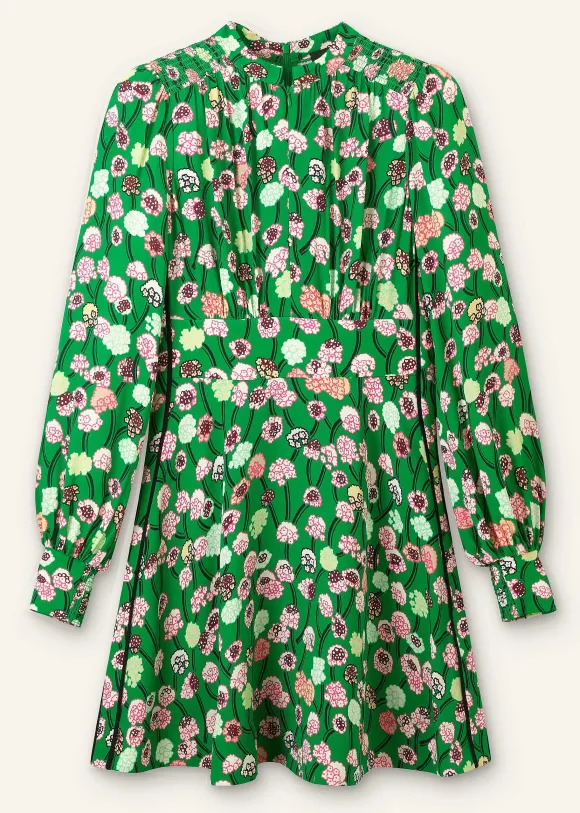 Lantana Flower Print Short Boho Dress