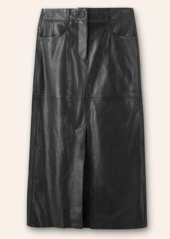 Leather Midi Skirt