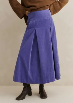 Luxe Cord A-Line Midi Skirt