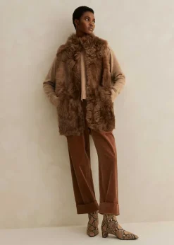 Luxe Toscana Shearling Long Gilet