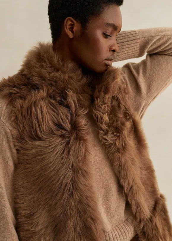 Luxe Toscana Shearling Long Gilet