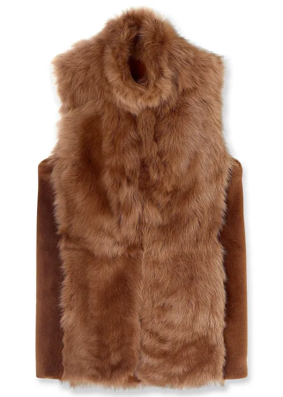 Luxe Toscana Shearling Long Gilet