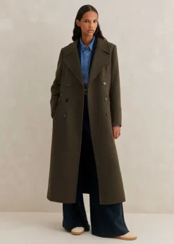 Melange Wool Longline Coat