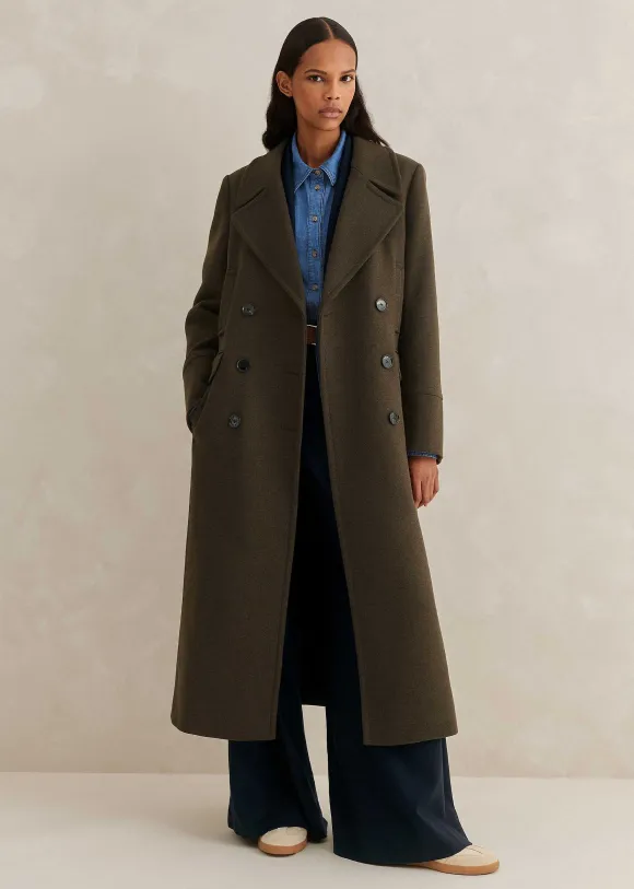 Melange Wool Longline Coat