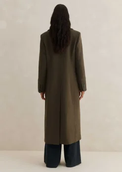 Melange Wool Longline Coat