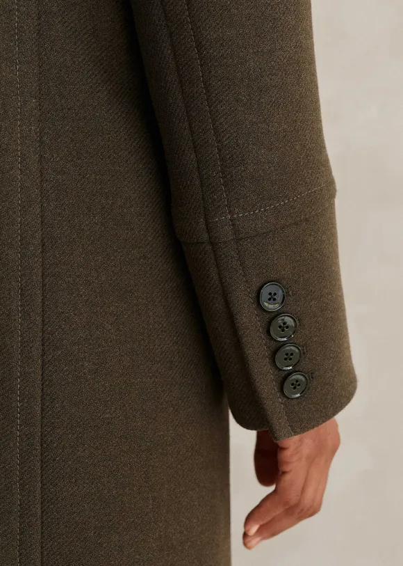 Melange Wool Longline Coat