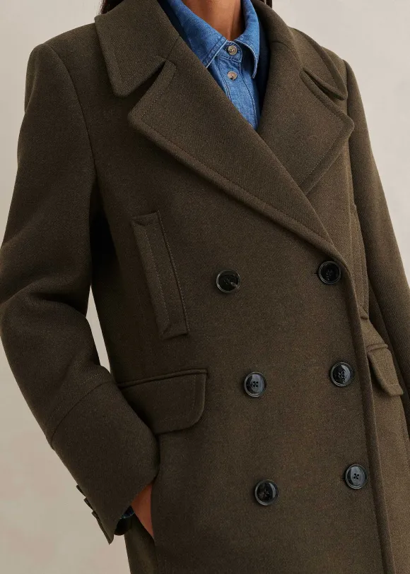 Melange Wool Longline Coat