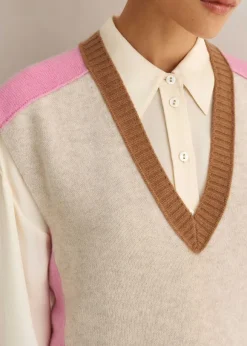 Merino Cashmere Colour Block Vest