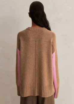 Merino Cashmere Colour Block Jumper + Snood