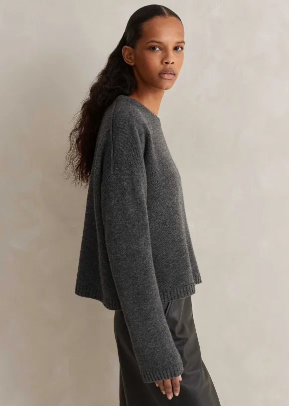 Merino Cashmere Relaxed Crop Jumper + Snood