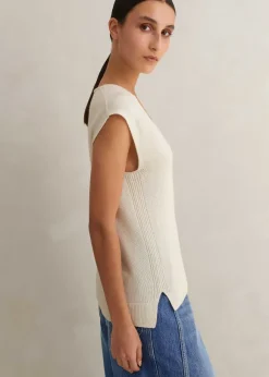 Merino Cashmere Relaxed V Neck Vest