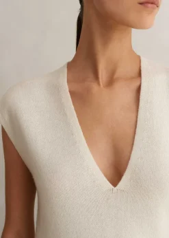 Merino Cashmere Relaxed V Neck Vest