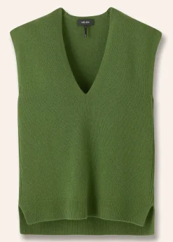 Merino Cashmere Relaxed V Neck Vest