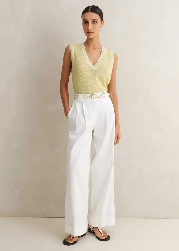 Merino Cashmere Silk Lace Stitch Vest