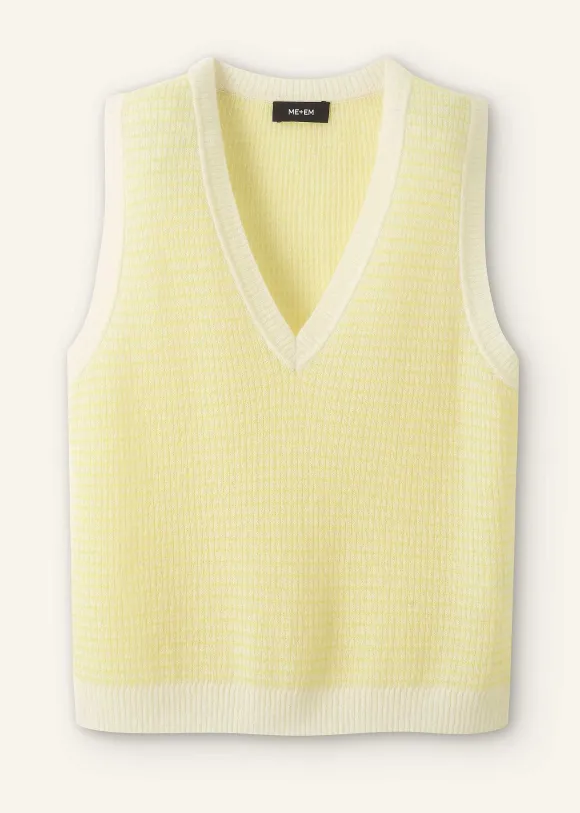 Merino Cashmere Silk Lace Stitch Vest