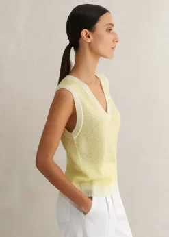 Merino Cashmere Silk Lace Stitch Vest