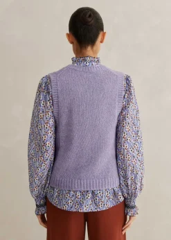 Merino Cashmere Silk Scoop Neck Vest