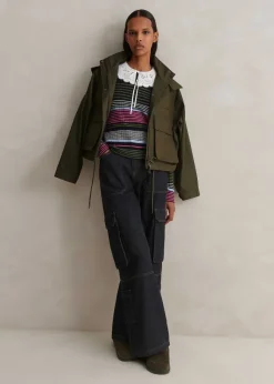Merino Stretch Slim Rib Stripe Jumper