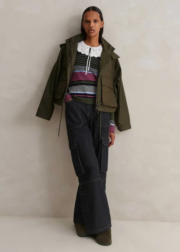 Merino Stretch Slim Rib Stripe Jumper