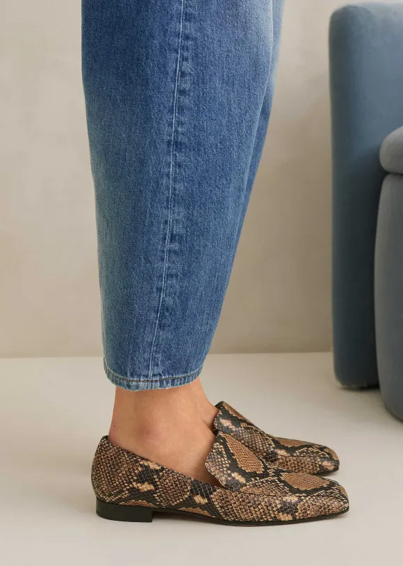 Modern Snake-Embossed Loafer