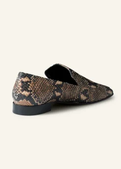 Modern Snake-Embossed Loafer