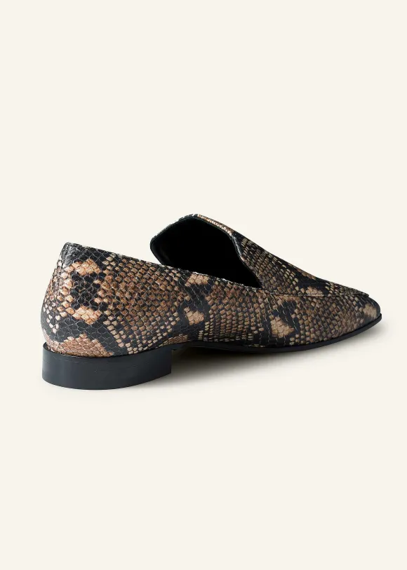 Modern Snake-Embossed Loafer