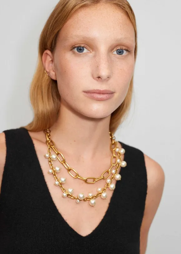 Multi Chain + Pearl Necklace