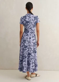 Mystic Floral Print Cap Sleeve Maxi Dress