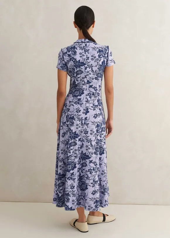 Mystic Floral Print Cap Sleeve Maxi Dress