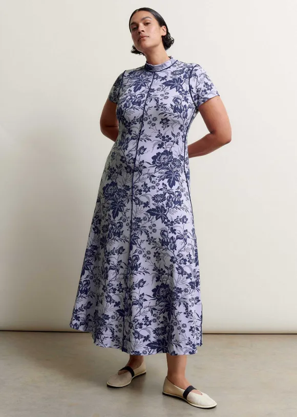 Mystic Floral Print Cap Sleeve Maxi Dress