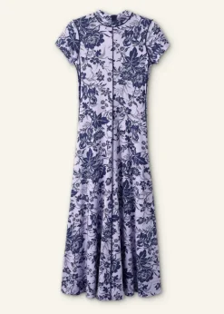 Mystic Floral Print Cap Sleeve Maxi Dress