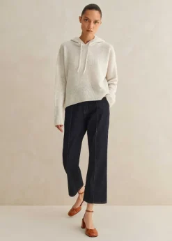Pin Tuck Kick Flare Crop Jean