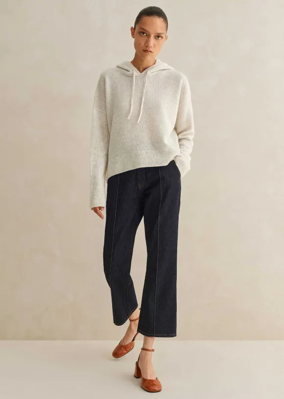 Pin Tuck Kick Flare Crop Jean
