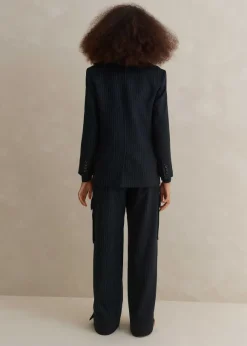 Pinstripe Cargo Trouser Suit
