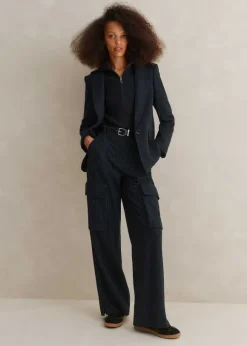 Pinstripe Cargo Trouser Suit