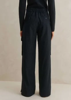 Pinstripe Relaxed Straight Cargo Trouser
