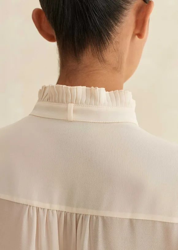 Pleat Blouse + Removable Velvet Tie