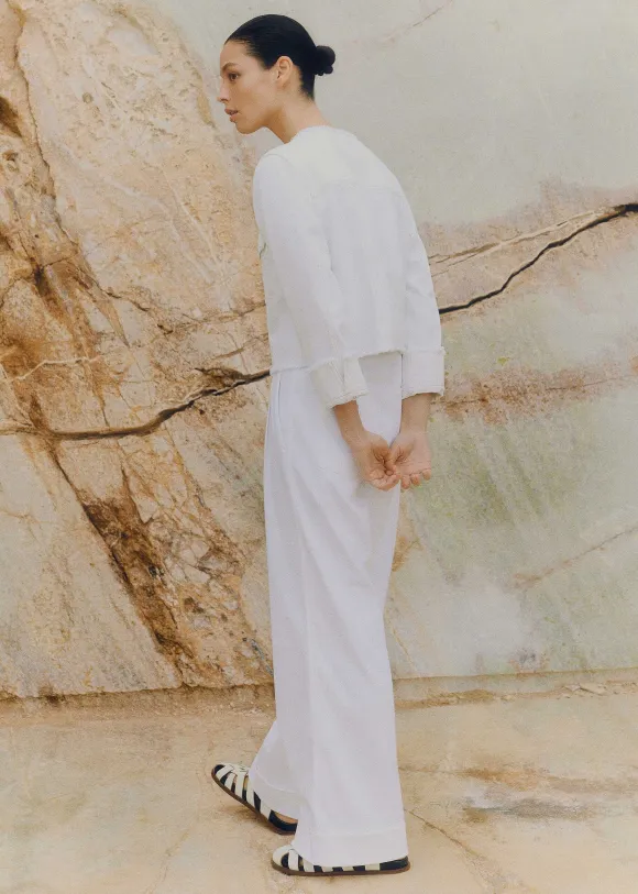 Pleated Straight-Leg Trainer-Grazer Trouser