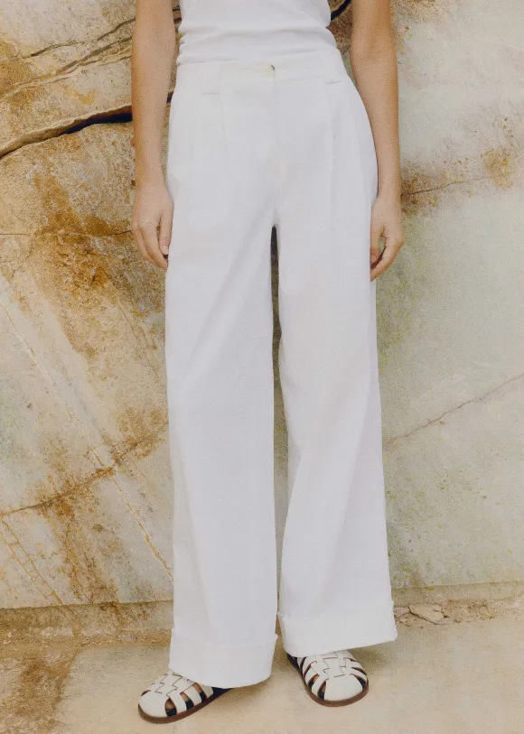 Pleated Straight-Leg Trainer-Grazer Trouser