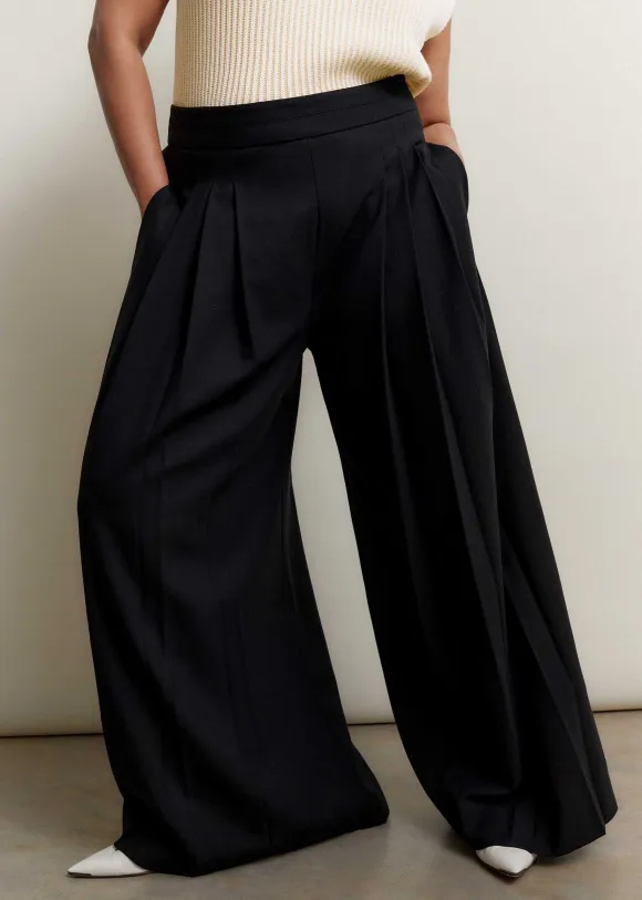 Pleated Ultra Wide-Leg Trouser