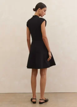 Ponte Cap Sleeve Fit And Flare Dress